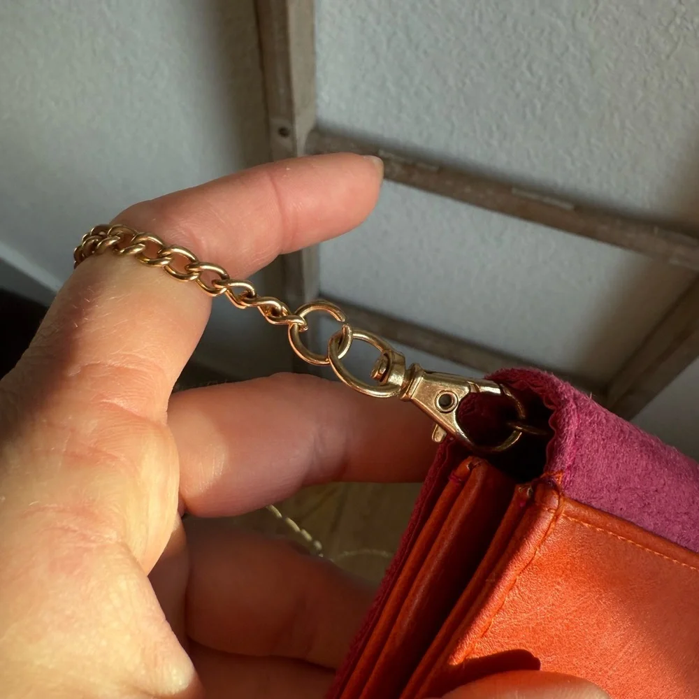 Pureology Pink and Orange Envelope Crossbody Bag - Picture 4 of 9